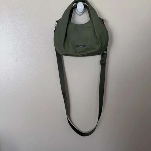 KATE SPADE Carter Nylon Small Pleated Crossbody in Cedar Stand - Picture 2 of 10